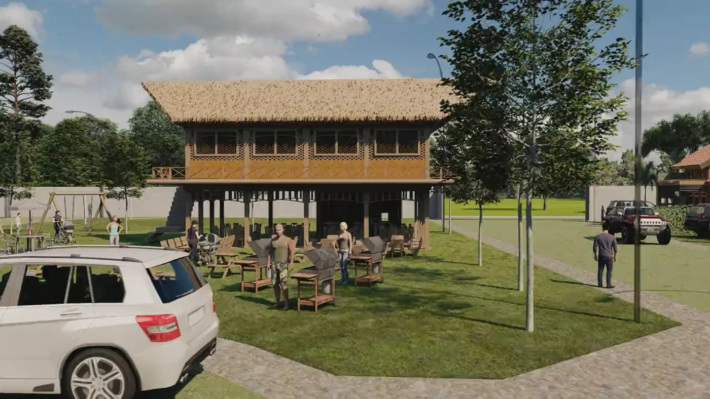 Render 3D del club house